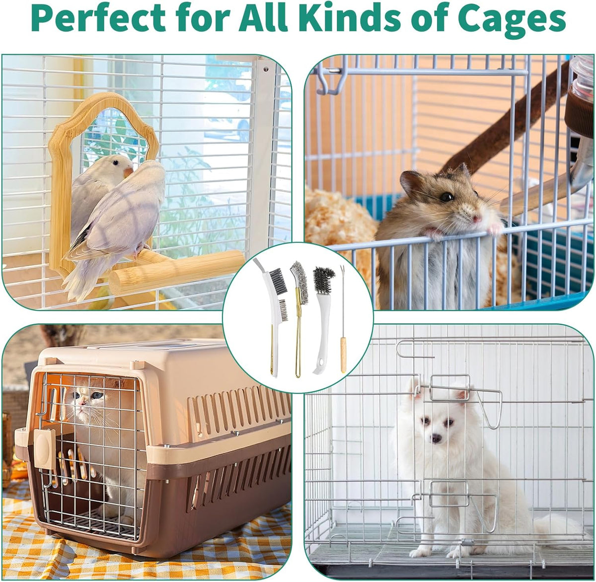 Premium bird cage accessories kit highlighting the black scraper and white handle design