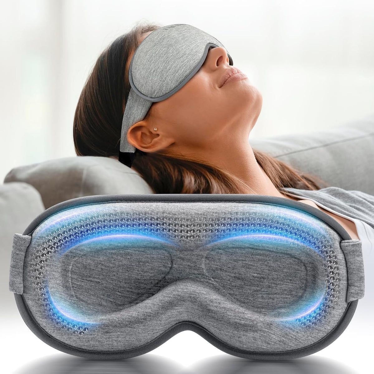 Facemoon weighted 3D contoured sleep mask front view