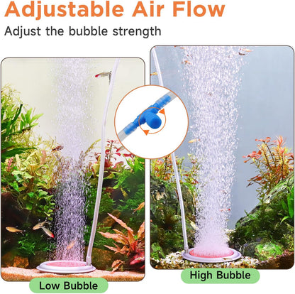 Hygger nano airstone kit showing included air tubing and control valve accessories