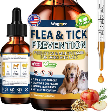 Wagmee flea and tick prevention drops for cats and dogs front view packaging