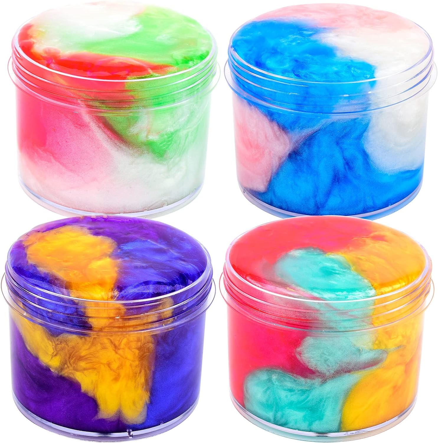 Wujyly Galaxy Slime Kit front view showing four vibrant metallic jars