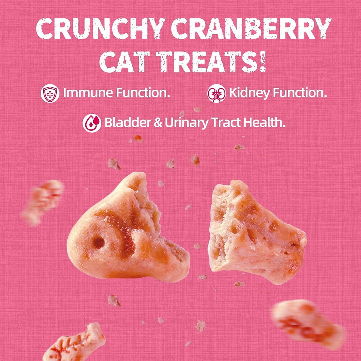 Just Try cranberry and D-mannose cat supplement crunchy chews for kidney care.