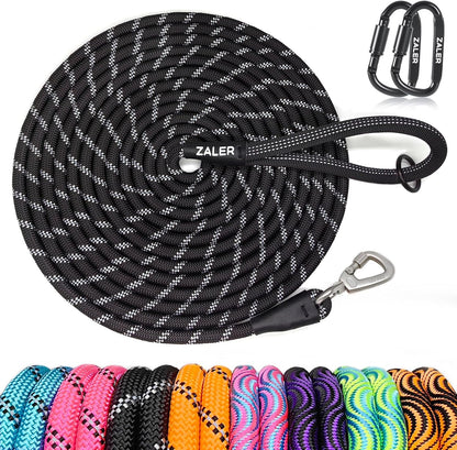 ZALER Long Dog Leash, 50 feet 30ft 20ft 15ft 10ft Dog Training Lead, Heavy Duty Check Cord Recall Leash for Dogs Training, Playing, Camping, or Backyard (30FT, Black Purple) - Image 14