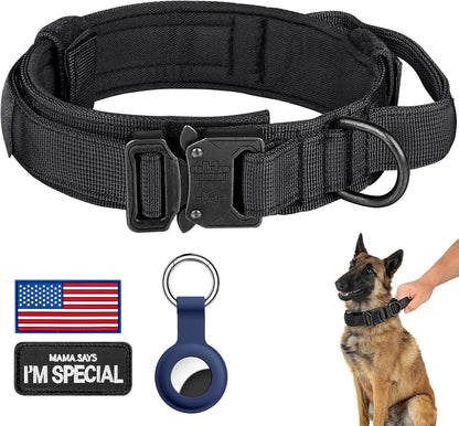 Daganxi tactical dog collar black front view