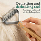 Freshly Bailey deshedding tool showing the seventeen narrow teeth for thinning fur