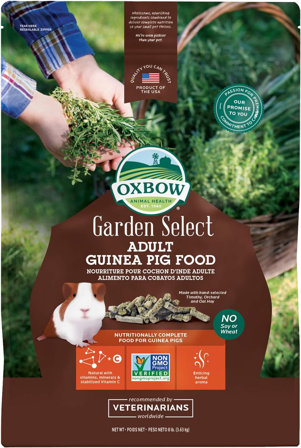 Oxbow Garden Select Adult Guinea Pig Food front packaging view