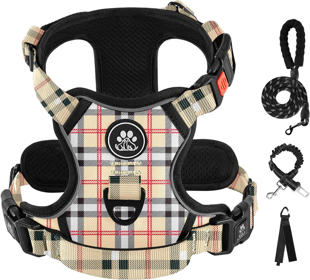 IVY&LANE No Pull Dog Harness for Medium Dogs, Dog Vest Harness with Leash, Safety Belt and Storage Strap, Fully Adjustable Harness, 360 degrees Reflective Strip, Soft Handle (Purple, M) - Image 10