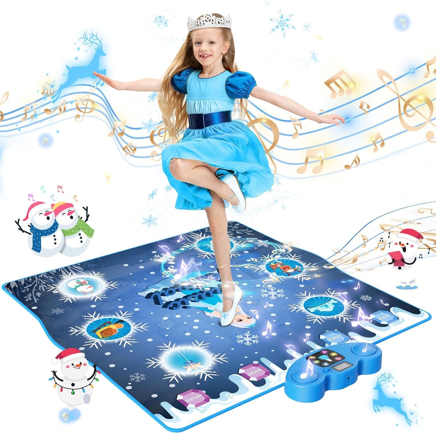 Skycomet Ice and Snow princess dance mat front view for girls