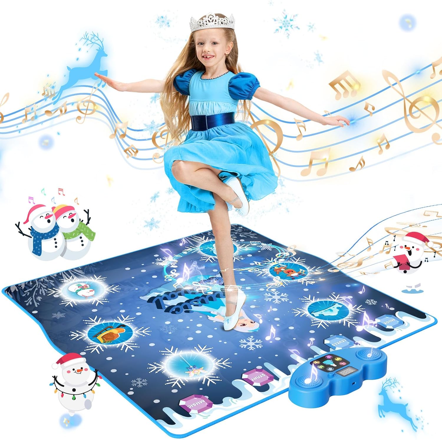 Skycomet Ice and Snow princess dance mat front view for girls