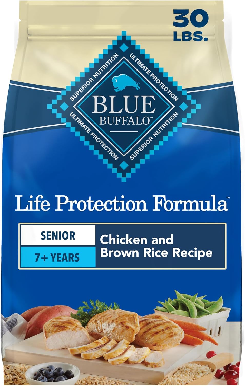 Blue Buffalo Life Protection Formula Chicken & Brown Rice Senior Dry Dog Food, Supports Immunity with Antioxidant-Rich LifeSource Bits, Promotes Healthy Muscle Development, Skin & Coat Health, 40 lbs - Image 14