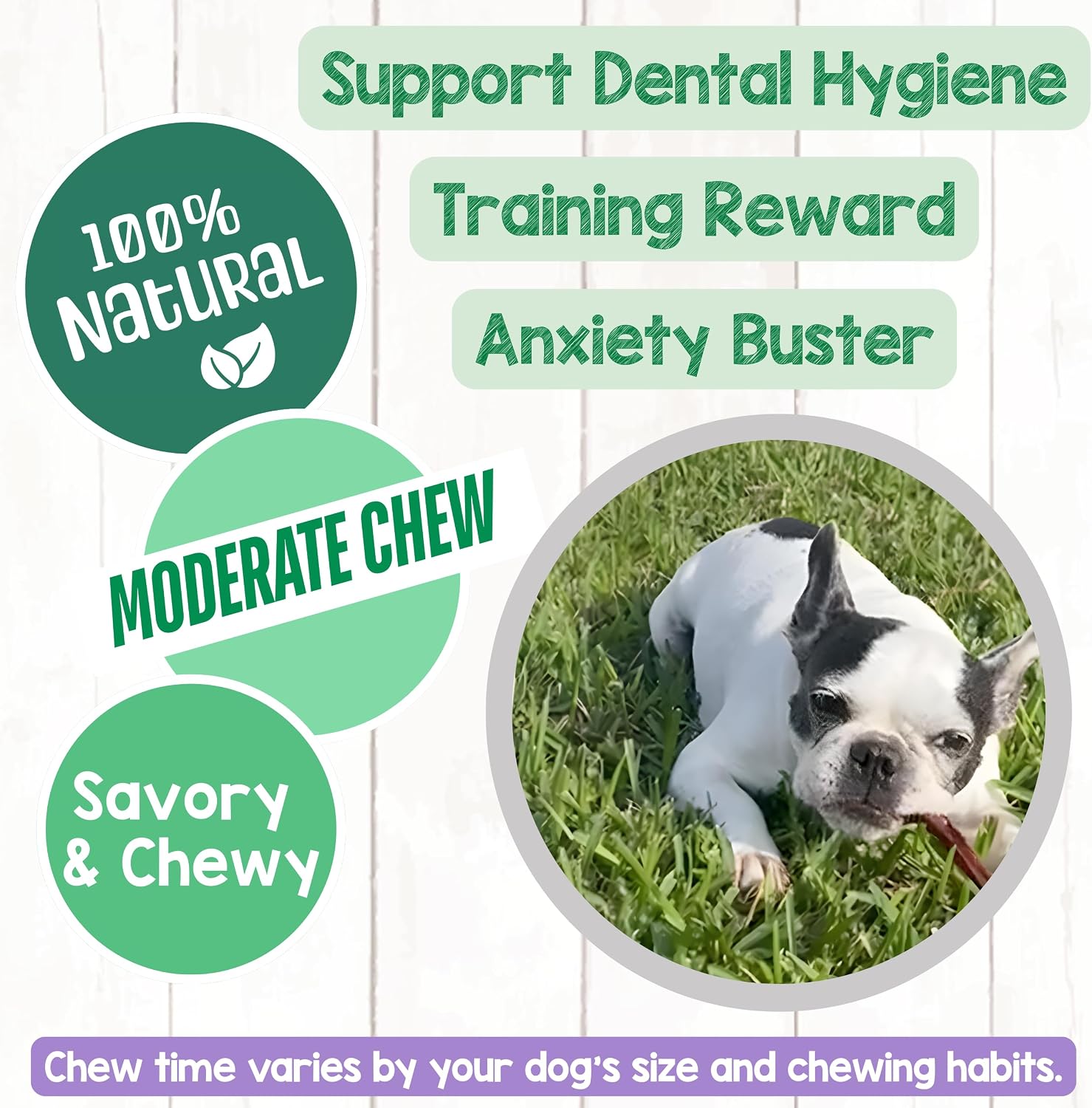 Natural rawhide free dog bones alternative for teething puppies dental health