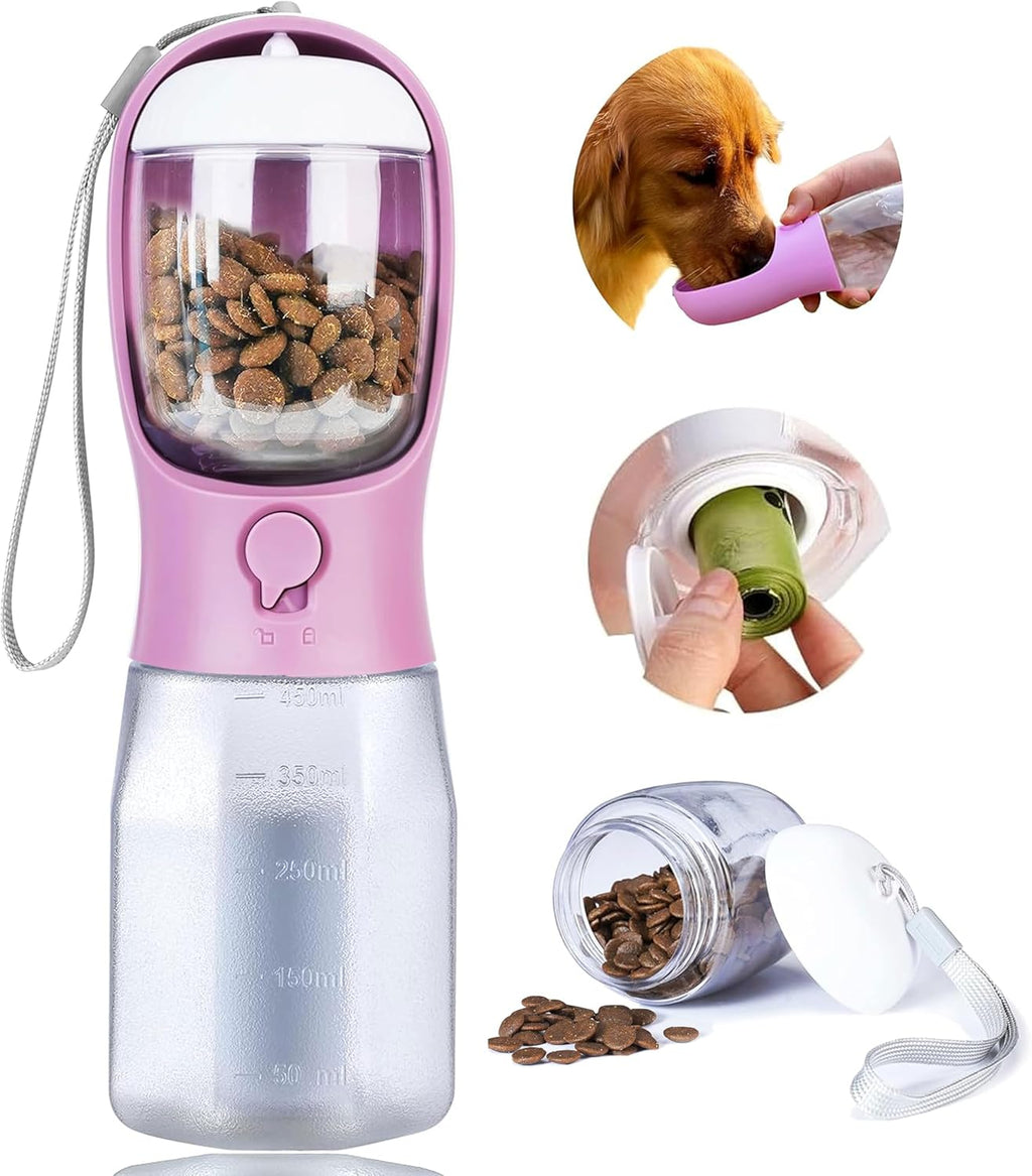 Dog Water Bottle with Food Container, Portable Pet Dog Water Dispenser for Outdoor Walking,Hiking,Travel,Puppy Essentials,Puppy Supplies,Replaceable Waste Bags - Image 10