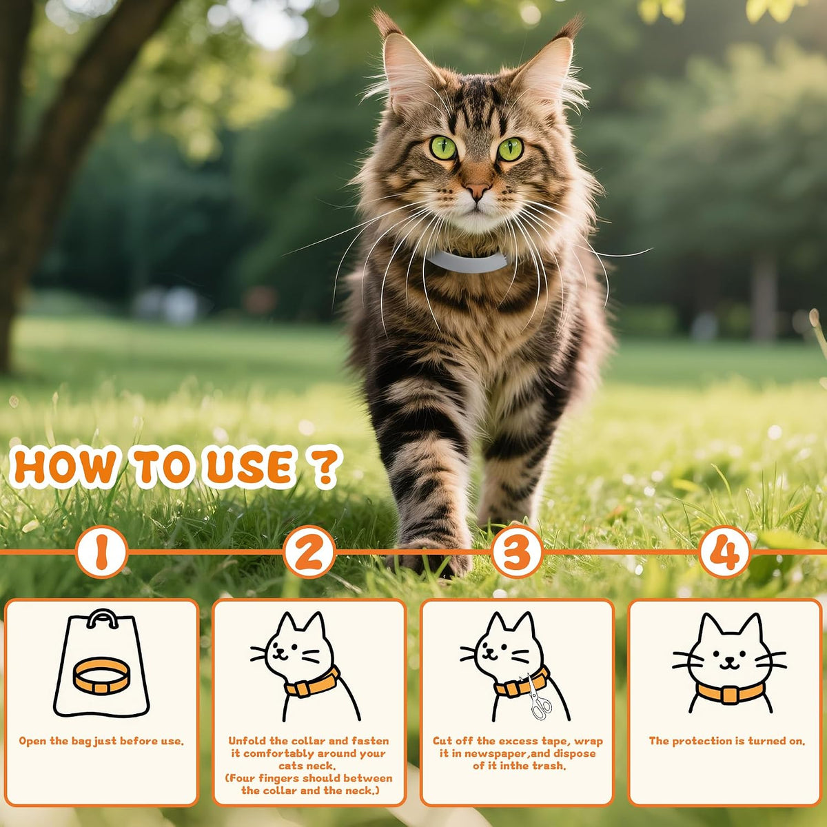 Authentic USA imported Trihood flea collar set for cats