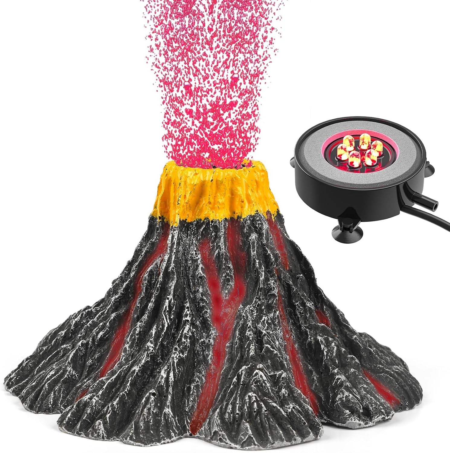 Uniclife volcano decoration with colorful underwater lighting