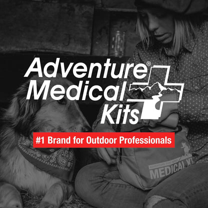 Adventure Medical Kits pet pouch showcasing the durable zippers and rugged outdoor materials.