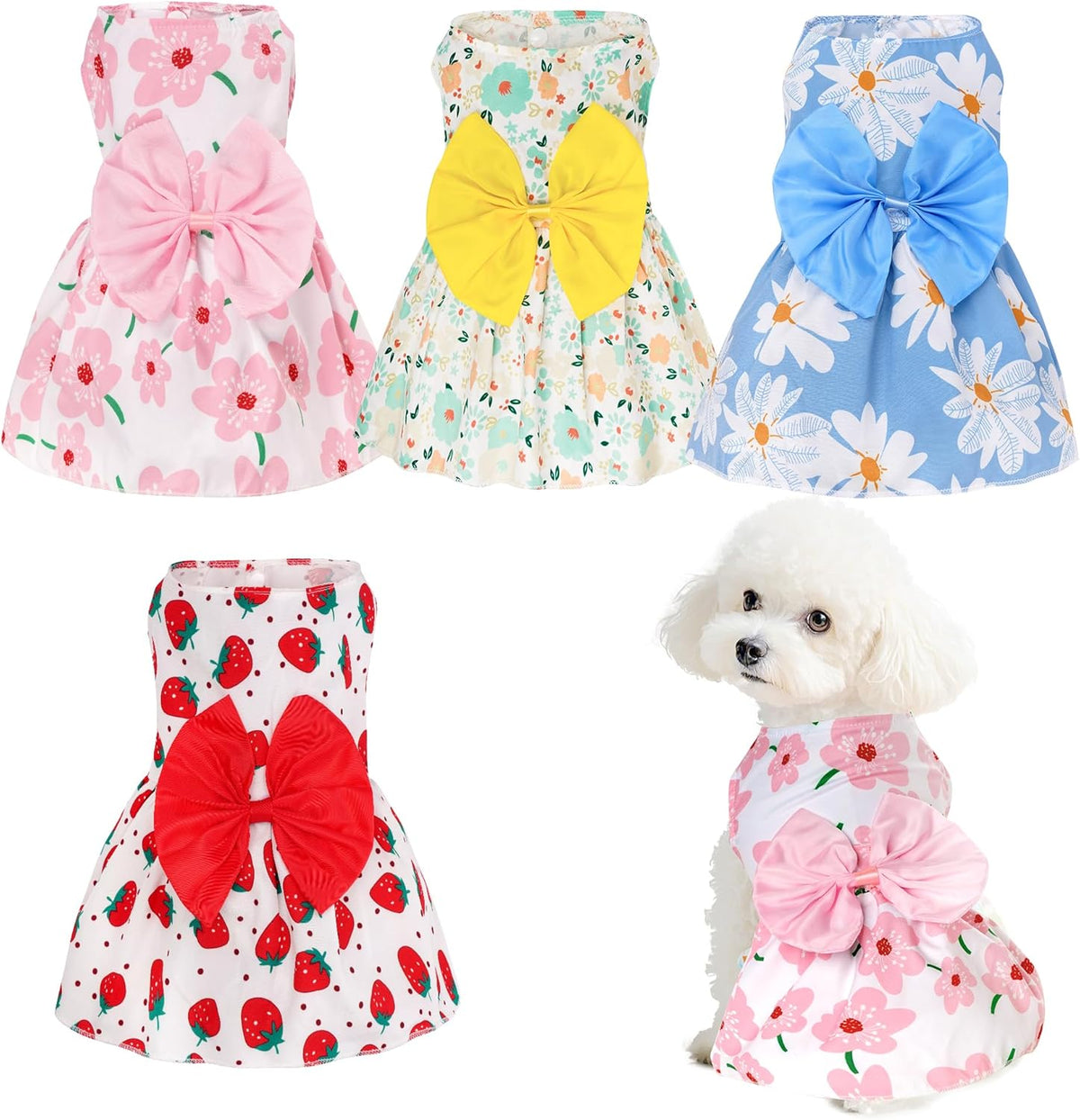 Choyaxo 4 pieces cute dog dress set front view