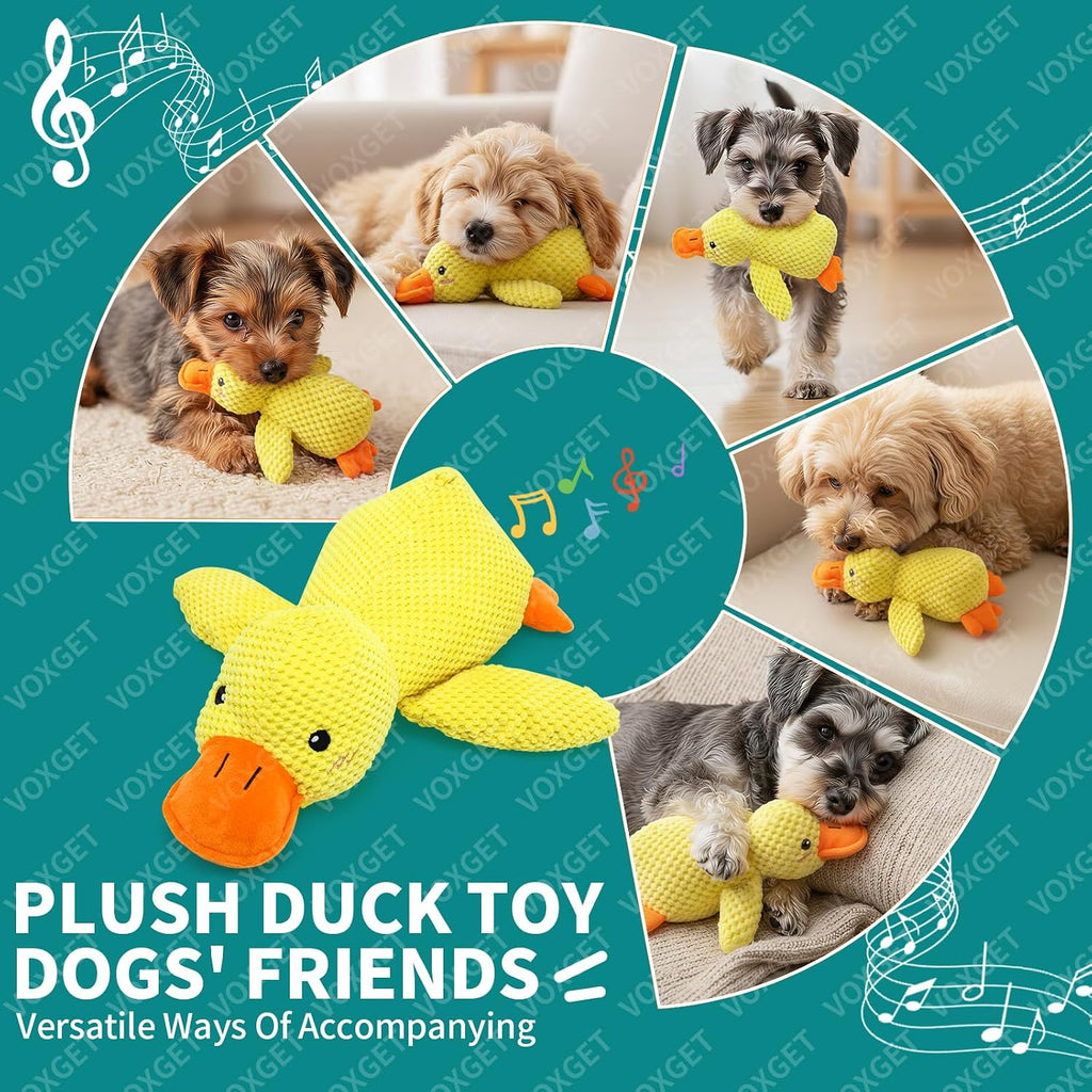 Calming Duck Toy for Dogs, 2026 New Interactive Crinkle Toy with Quack Sound for Dogs Teeth, Soft Stuffed Plush Mellow Calming Duck Pillow for Puppy Keep Busy -Yellow, 9"x6"(S) - Image 9
