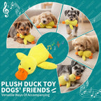Calming Duck Toy for Dogs, 2026 New Interactive Crinkle Toy with Quack Sound for Dogs Teeth, Soft Stuffed Plush Mellow Calming Duck Pillow for Puppy Keep Busy -Yellow, 9"x6"(S) - Image 9
