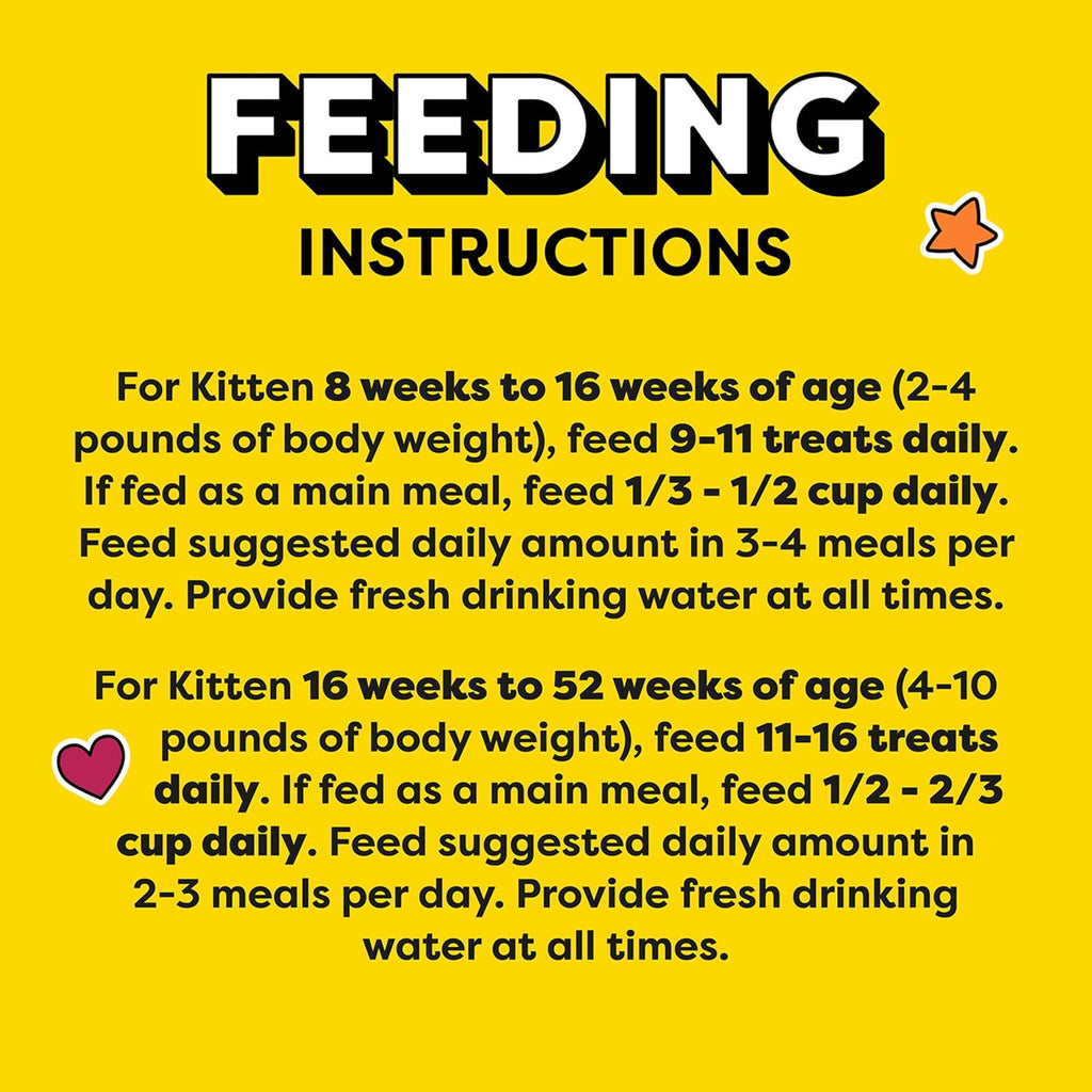 Salmon and dairy flavored crunchy outer shell treats for small felines