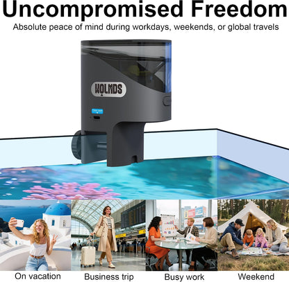WiFi Automatic Fish Feeder with 2.5K Camera, 2.4/5G Smart App Control, Vacation Feeding Timer, 200ml Moisture-Proof Precision Flake Food Dispenser, Visual Aquarium Feeder for 10+ Gallon Tanks - Image 9