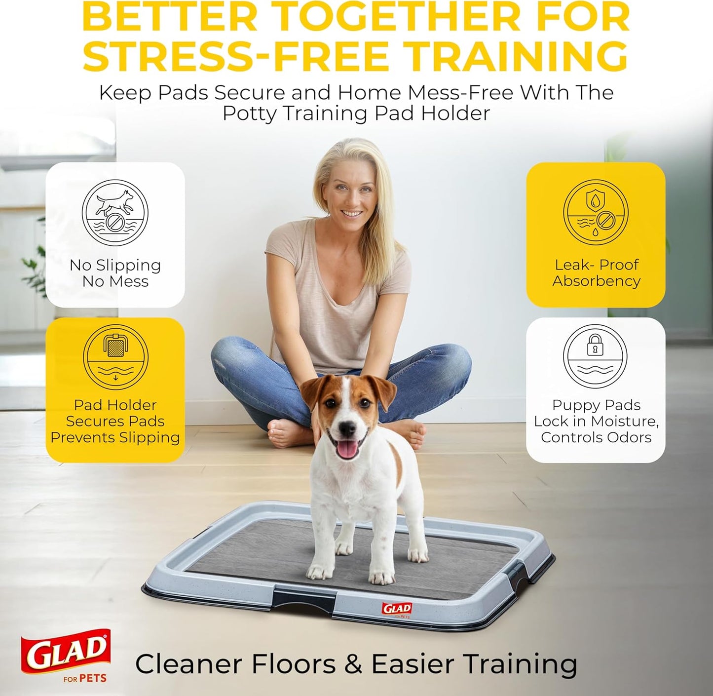 Glad for Pets Black Charcoal Puppy Pads - 6-Layer Leak-Proof Construction, Activated Carbon Odor Control, Pheromone Attractant - Disposable Dog Pee Pads for Potty Training, 23 x 23 in, 100 Count - Image 11