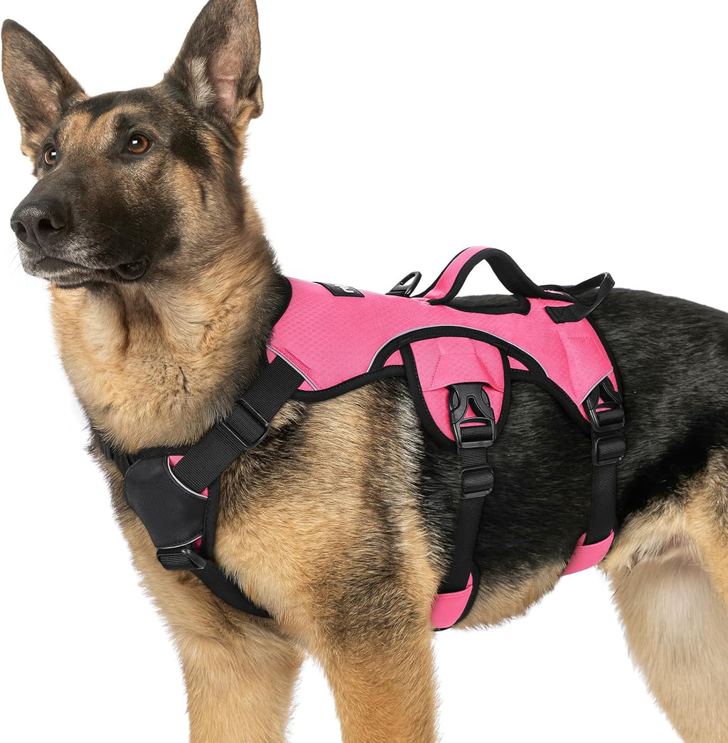 rabbitgoo Escape Proof Dog Harness, Soft Padded Full Body Pet Harness, Reflective Adjustable No Pull Vest with Lift Handle and Leash Clip for Large Dogs Walking Hiking Training, L, Black - Image 11