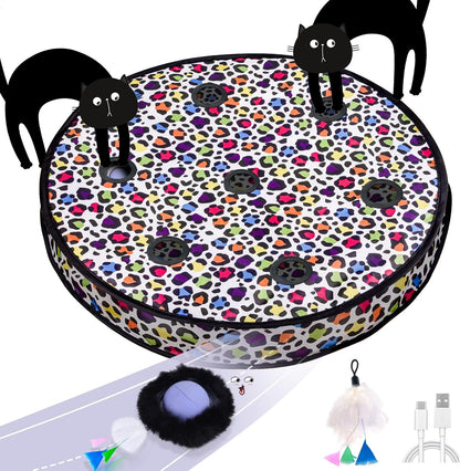ORSDA Cat Toys, Interactive Fast Rolling Ball in Pouch, Hide and Seek for Indoor Cats, Motion Chirping Activated Moving Ball, 7 Holes Mat Mouse Catching Game - Image 11