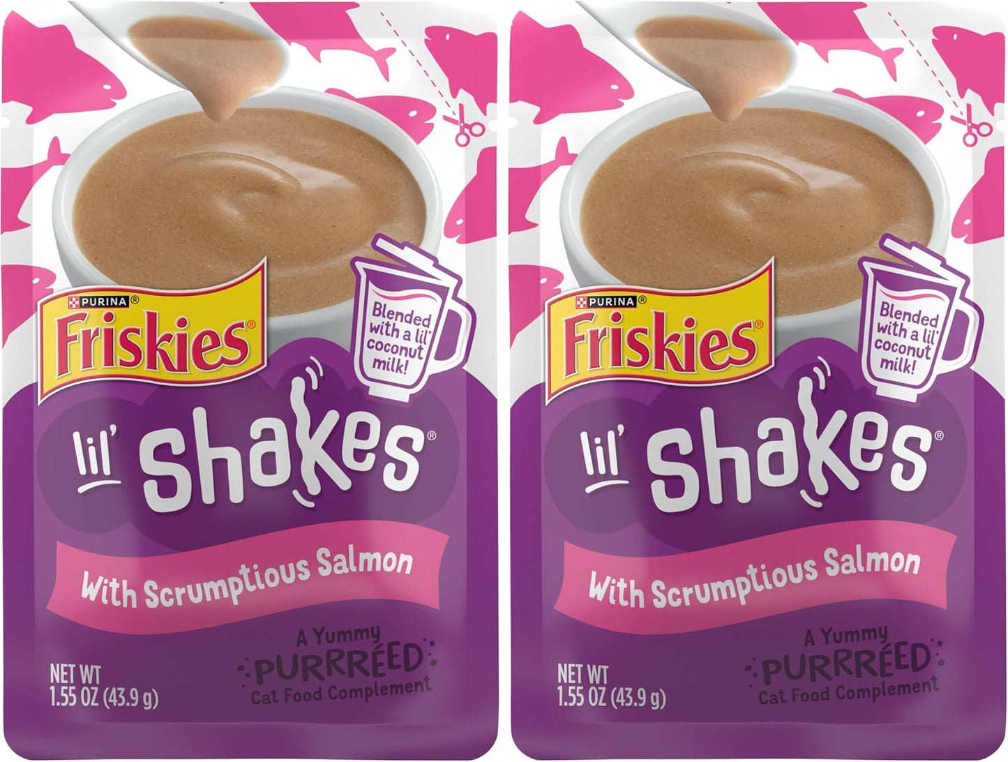 Purina Friskies Pureed Cat Food Topper, Lil' Shakes With Scrumptious Salmon Lickable Cat Treats - (Pack of 16) 1.55 oz. Pouches - Image 15