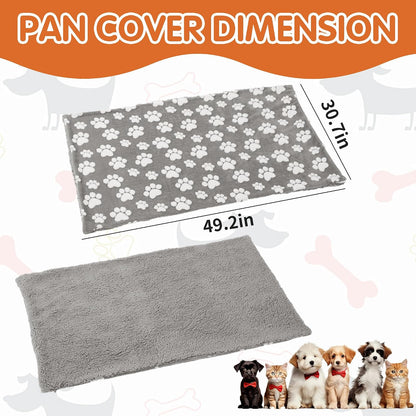 BALAPET pet cage tray fitted cover double sided paw print pattern close up