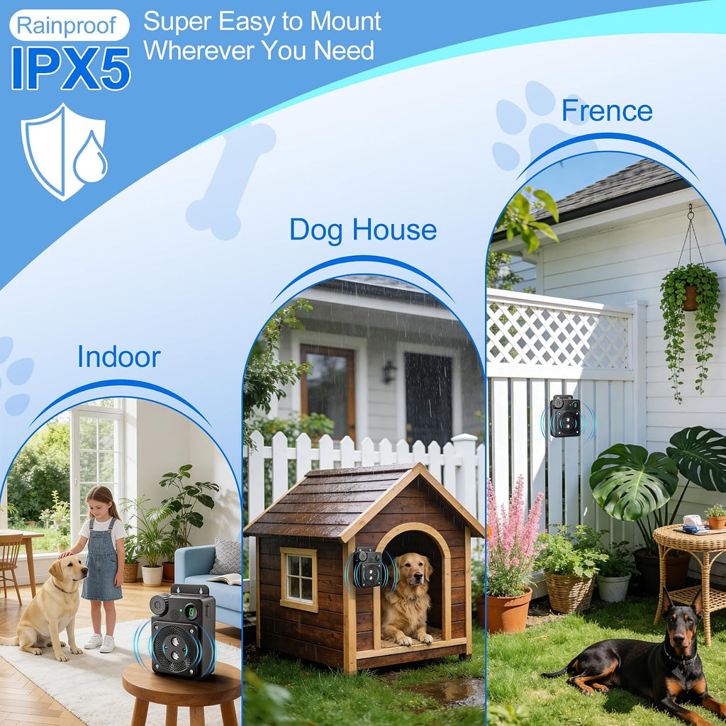 Eley bark deterrent unit in outdoor garden setting