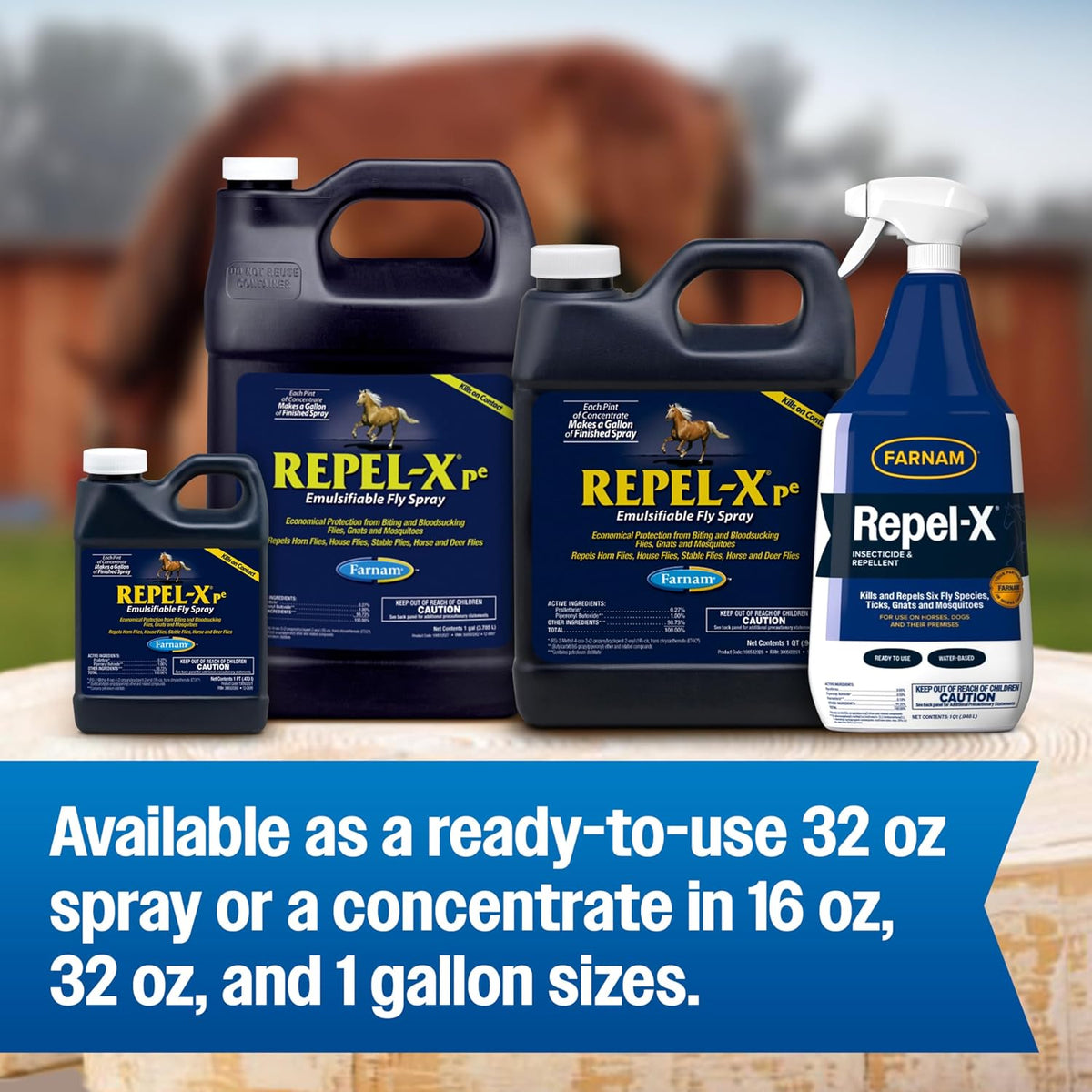 Farnam Repel-X 16 ounce bottle close up of product branding
