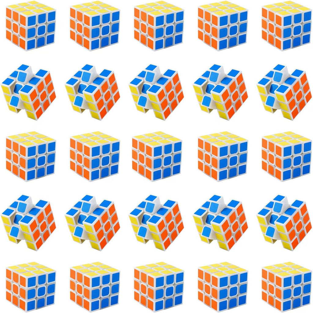 Piegricdiat mini cube twelve pack puzzle front view showing vibrant multicolored speed cubes.