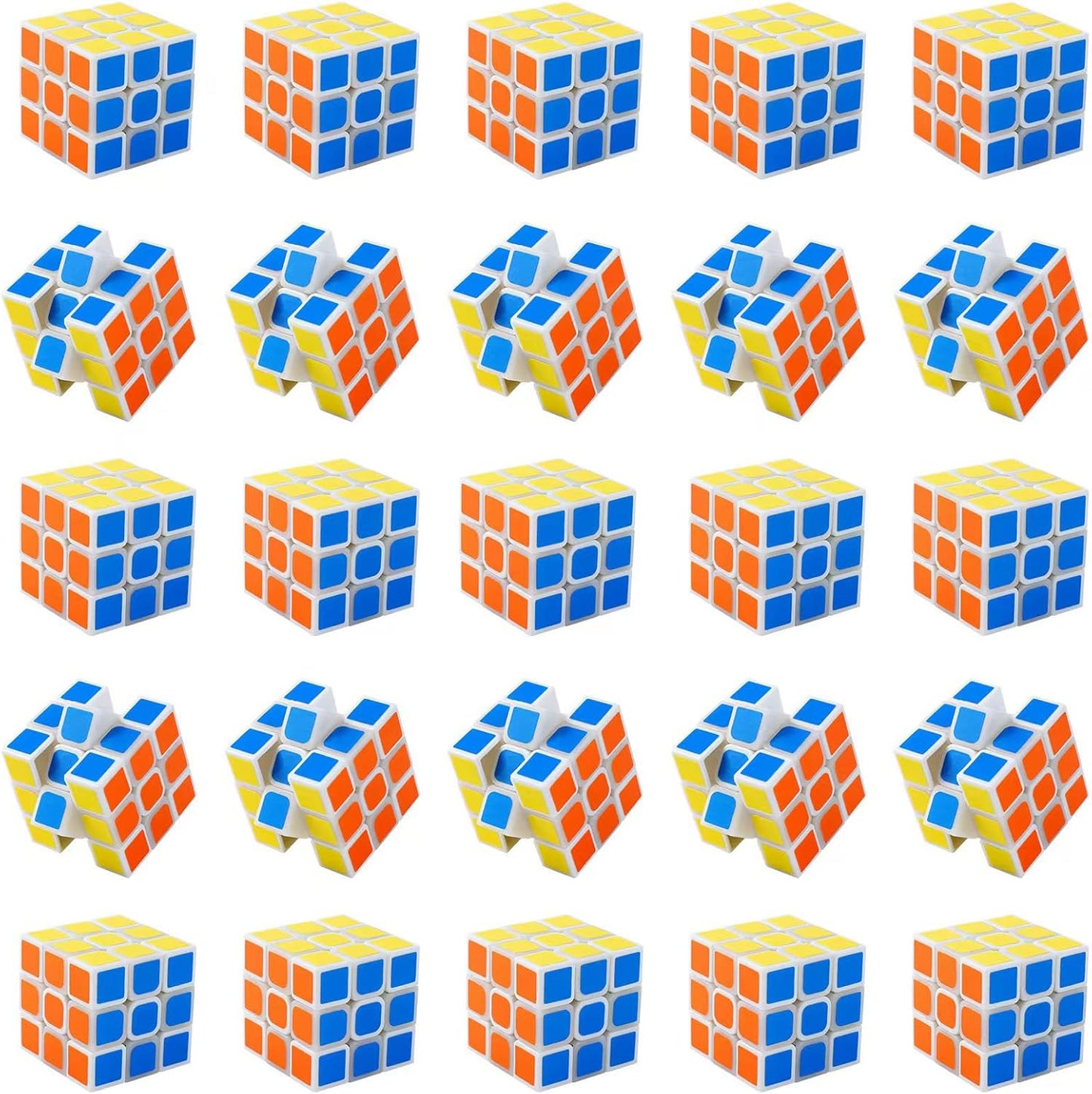 Piegricdiat mini cube twelve pack puzzle front view showing vibrant multicolored speed cubes.
