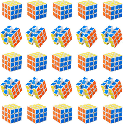 Piegricdiat mini cube twelve pack puzzle front view showing vibrant multicolored speed cubes.