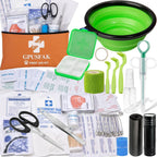 GPUSFAK Pet First Aid Kit front view showing compact orange emergency bag for dogs and cats.