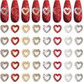 Xeaohesy alloy heart nail art charms front view
