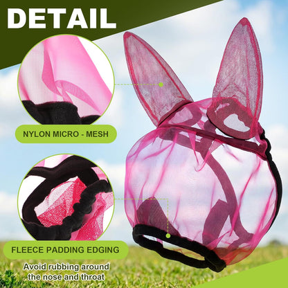 Side profile view of Yeyeplum donkey mask with long ear protection
