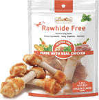 LuvChew Chicken Dog Chew Bones Medium front view of premium pet treats