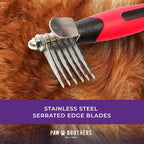 Using Ryan's Pet Supplies dematting tool on dog fur