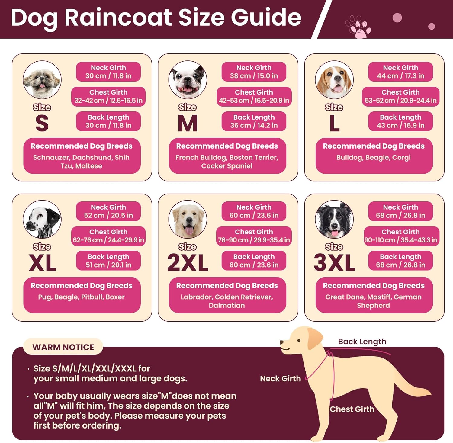 BRKURLEG dog rain jacket close up look at the convenient harness leash hole