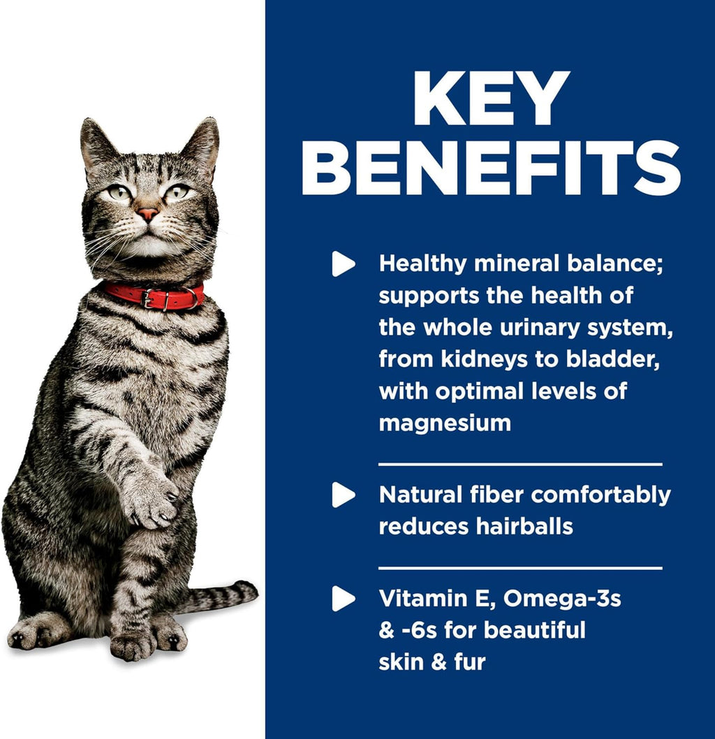 Hill's Science Diet urinary health support cat food nutritional label view