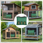 2 Pcs Rabbit Hay Feeder,Guinea Pig Hay Feeder,13x10.8 Inch Guinea Pig Bag,Small Animal Feeding Bag for Rabbits, Hamsters, Hedgehogs(3 Holes,Green) - Image 6