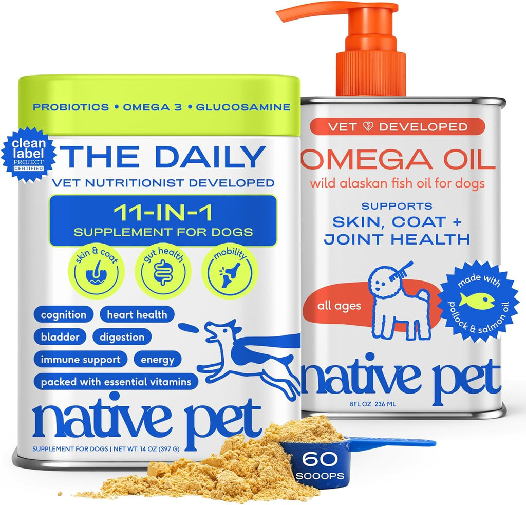 Native Pet The Daily Dog Vitamins & Supplements - 11-in-1 Multivitamin Powder for Dogs - Supports Whole Body Health, Digestion, Mobility & Immunity with Collagen, Glucosamine & Probiotics - 60 Scoops - Image 14