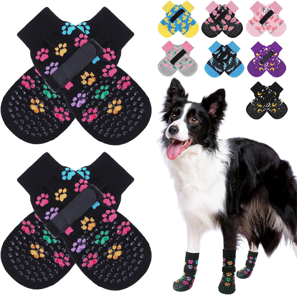 SCENEREAL Anti Slip Dog Socks to Prevent Licking Paws for Hardwood Floors, Double Sides Dog Shoes Boots & Paw Protectors for Hot/Cold Pavement, Dog Grippy Booties for Small Medium Large Senior Dogs - Image 15