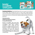 Authentic Beneful IncrediBites three Ounce cans arranged cleanly demonstrating small breed portions.