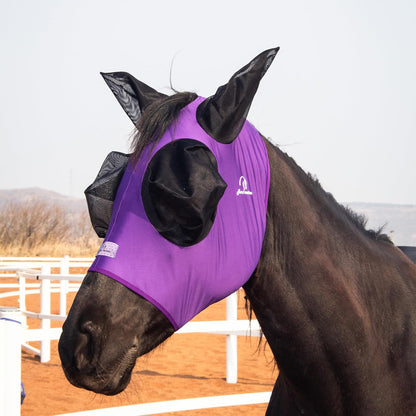Stretchy Horse Fly Mask with Ears,Extra-Large Eyes & Mane Opening - Soft, Breathable Fly Mask for Horses, Tangle-Free Design, Enhanced Visibility (Leopard Print, Full (Large)) - Image 10
