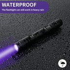 Two pack of COSOOS 395nm ultraviolet lights showing the military grade aluminum alloy construction.