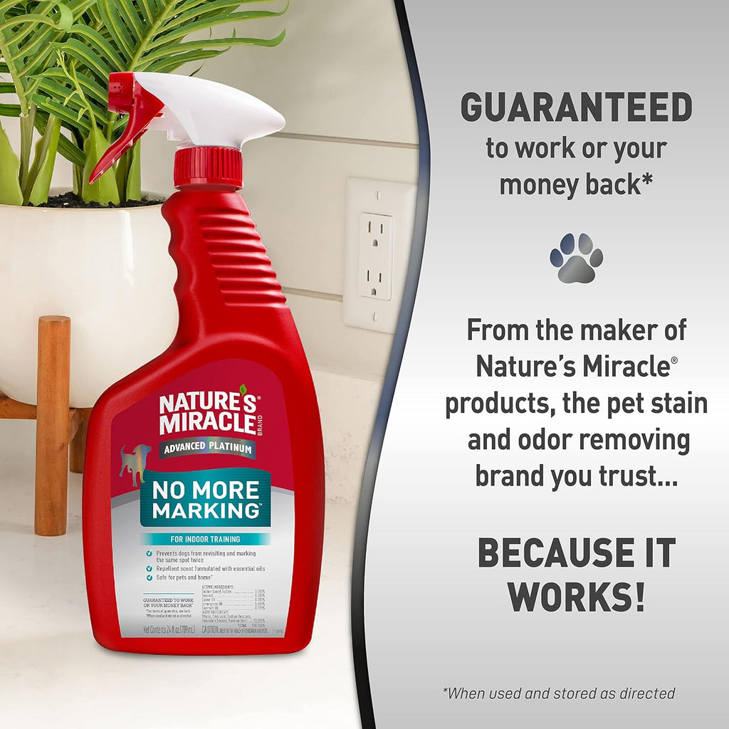 Nature's Miracle dog potty training deterrent spray bottle label information