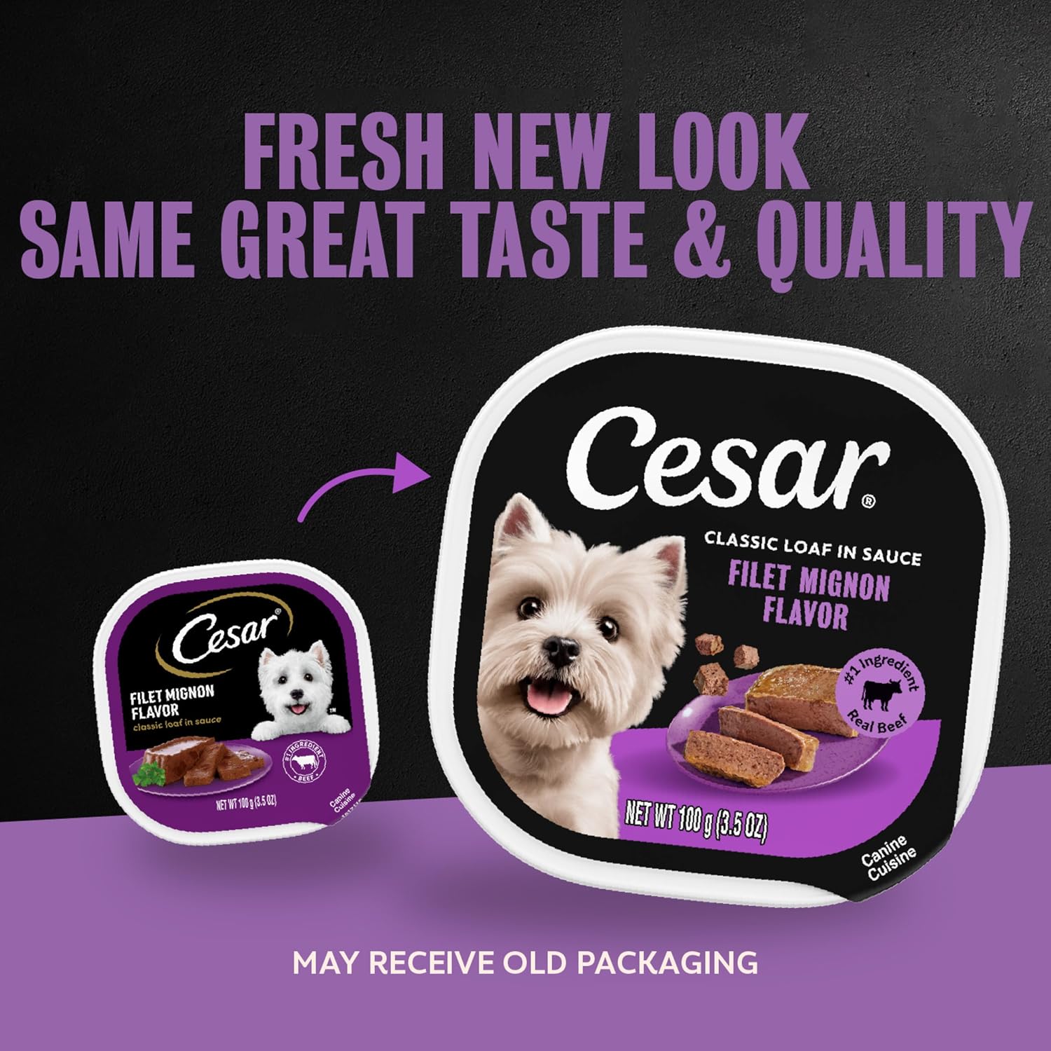Cesar adult wet dog food easy peel trays multipack