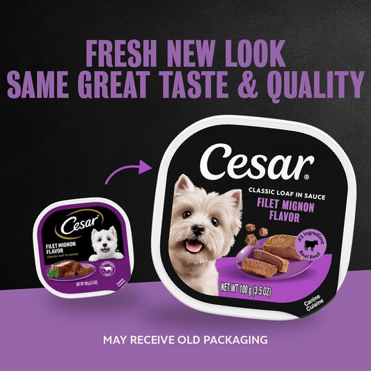 Cesar adult wet dog food easy peel trays multipack